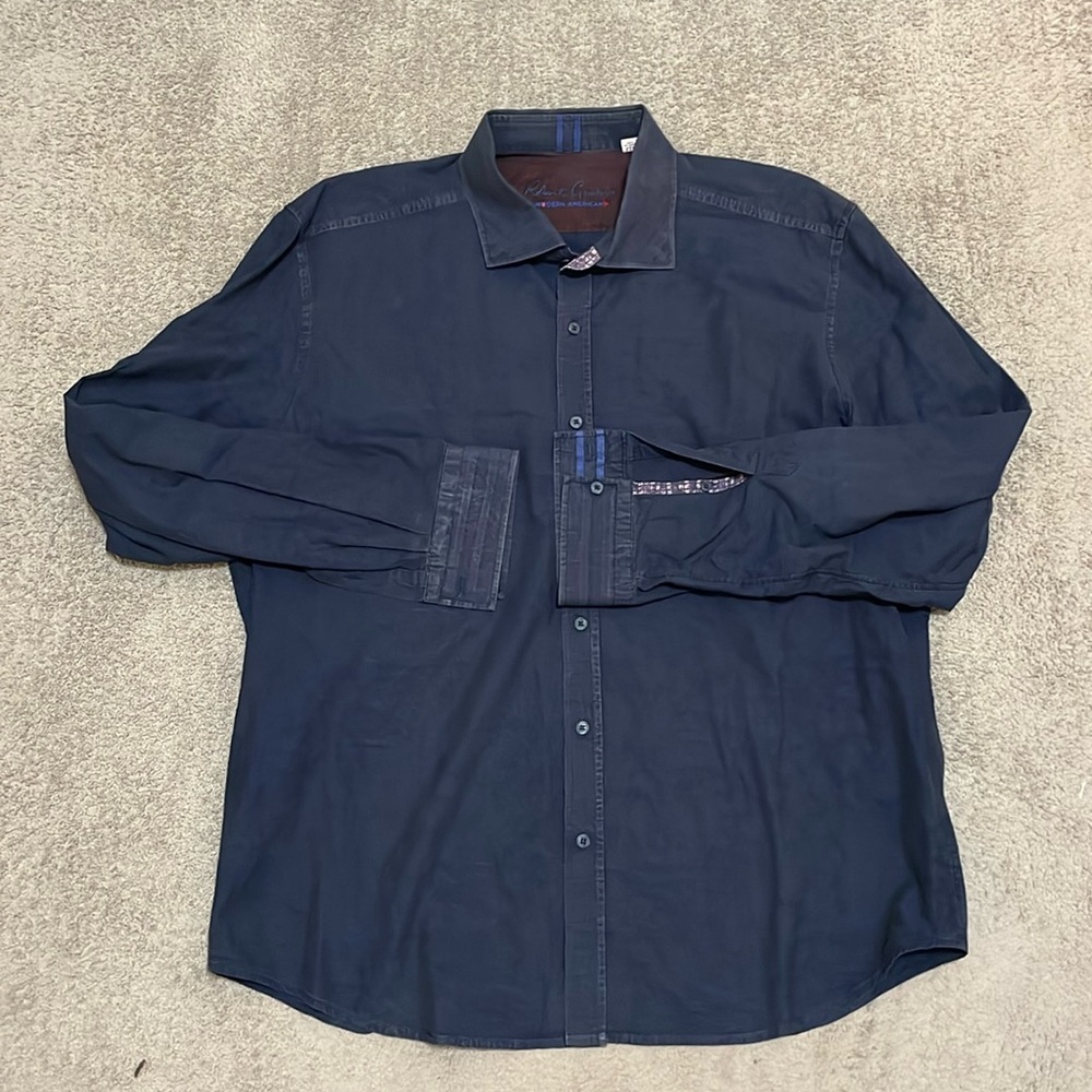 EC Robert Graham Button Down Dress Shirt - Navy - Size 3XL